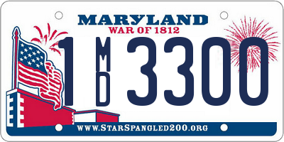 MD license plate 1MD3300