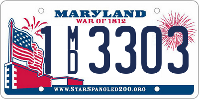 MD license plate 1MD3303