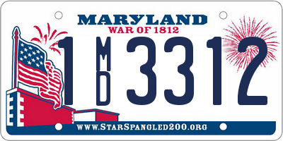 MD license plate 1MD3312