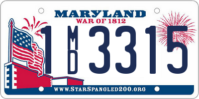MD license plate 1MD3315