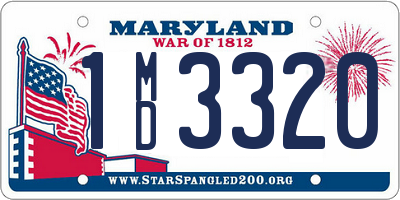 MD license plate 1MD3320