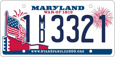 MD license plate 1MD3321