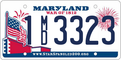 MD license plate 1MD3323