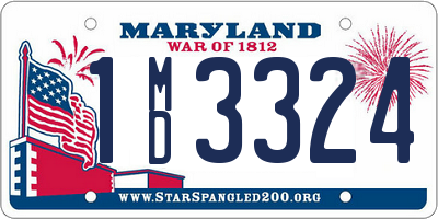 MD license plate 1MD3324