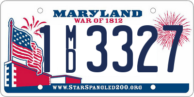 MD license plate 1MD3327