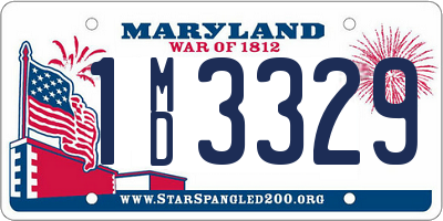 MD license plate 1MD3329