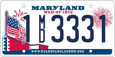 MD license plate 1MD3331