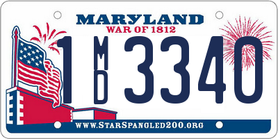 MD license plate 1MD3340