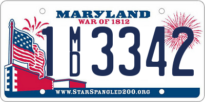 MD license plate 1MD3342