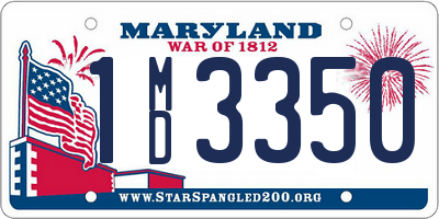 MD license plate 1MD3350