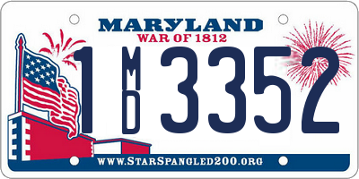 MD license plate 1MD3352