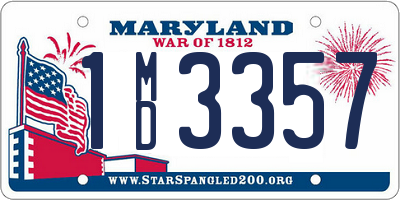 MD license plate 1MD3357