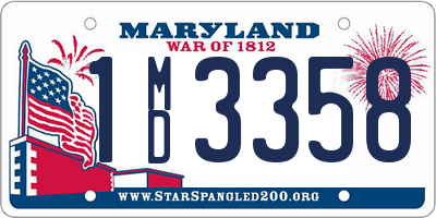 MD license plate 1MD3358