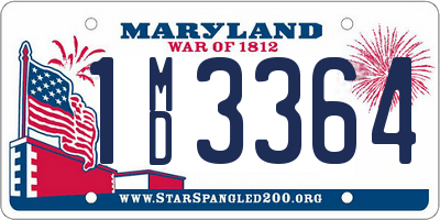 MD license plate 1MD3364