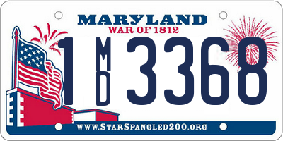 MD license plate 1MD3368