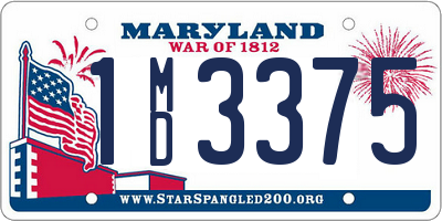 MD license plate 1MD3375