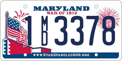 MD license plate 1MD3378