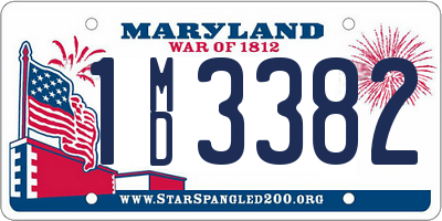 MD license plate 1MD3382