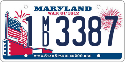 MD license plate 1MD3387