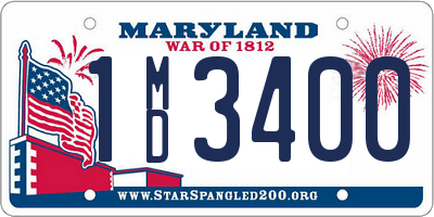 MD license plate 1MD3400