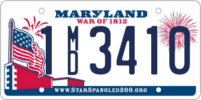 MD license plate 1MD3410