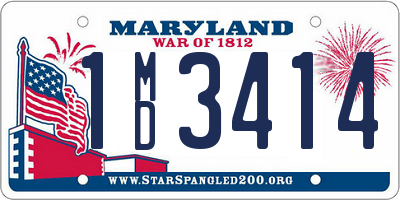 MD license plate 1MD3414