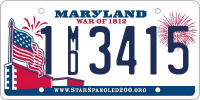 MD license plate 1MD3415