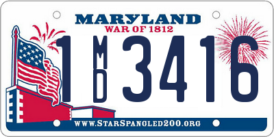 MD license plate 1MD3416