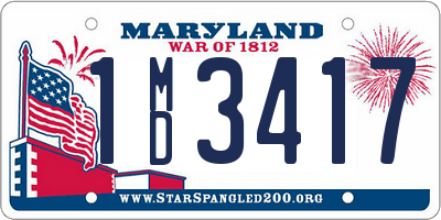 MD license plate 1MD3417