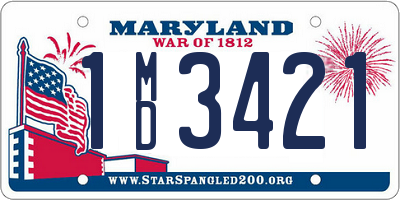 MD license plate 1MD3421