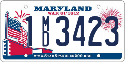 MD license plate 1MD3423