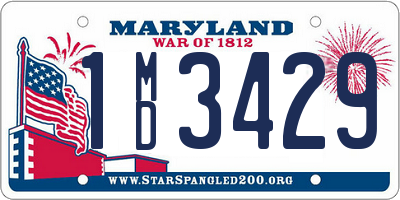 MD license plate 1MD3429