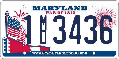 MD license plate 1MD3436