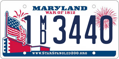 MD license plate 1MD3440