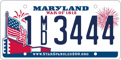 MD license plate 1MD3444