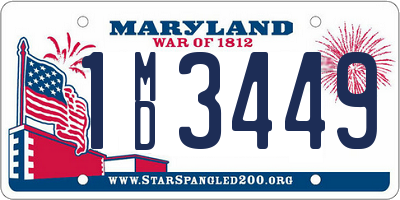 MD license plate 1MD3449