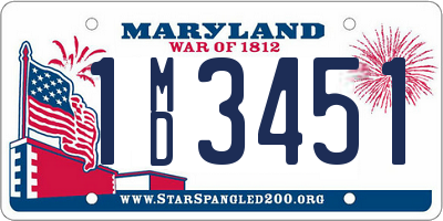 MD license plate 1MD3451