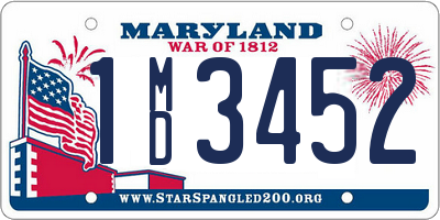 MD license plate 1MD3452