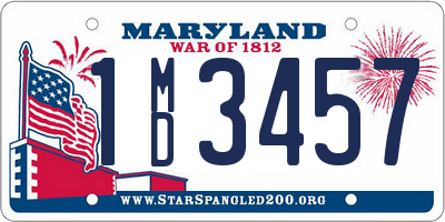MD license plate 1MD3457