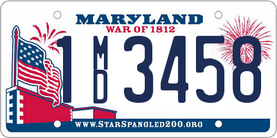 MD license plate 1MD3458