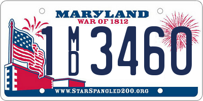 MD license plate 1MD3460