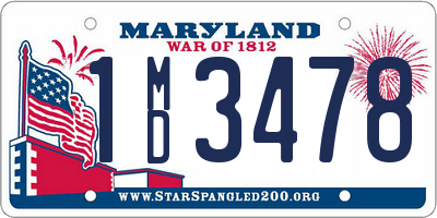 MD license plate 1MD3478