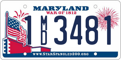 MD license plate 1MD3481