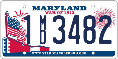 MD license plate 1MD3482