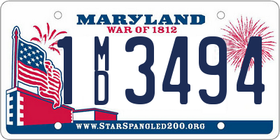MD license plate 1MD3494
