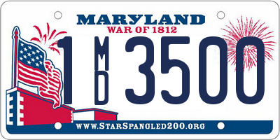 MD license plate 1MD3500