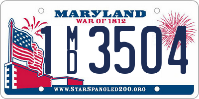 MD license plate 1MD3504