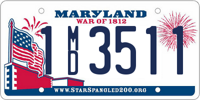 MD license plate 1MD3511