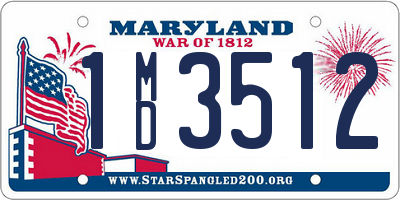 MD license plate 1MD3512