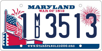 MD license plate 1MD3513